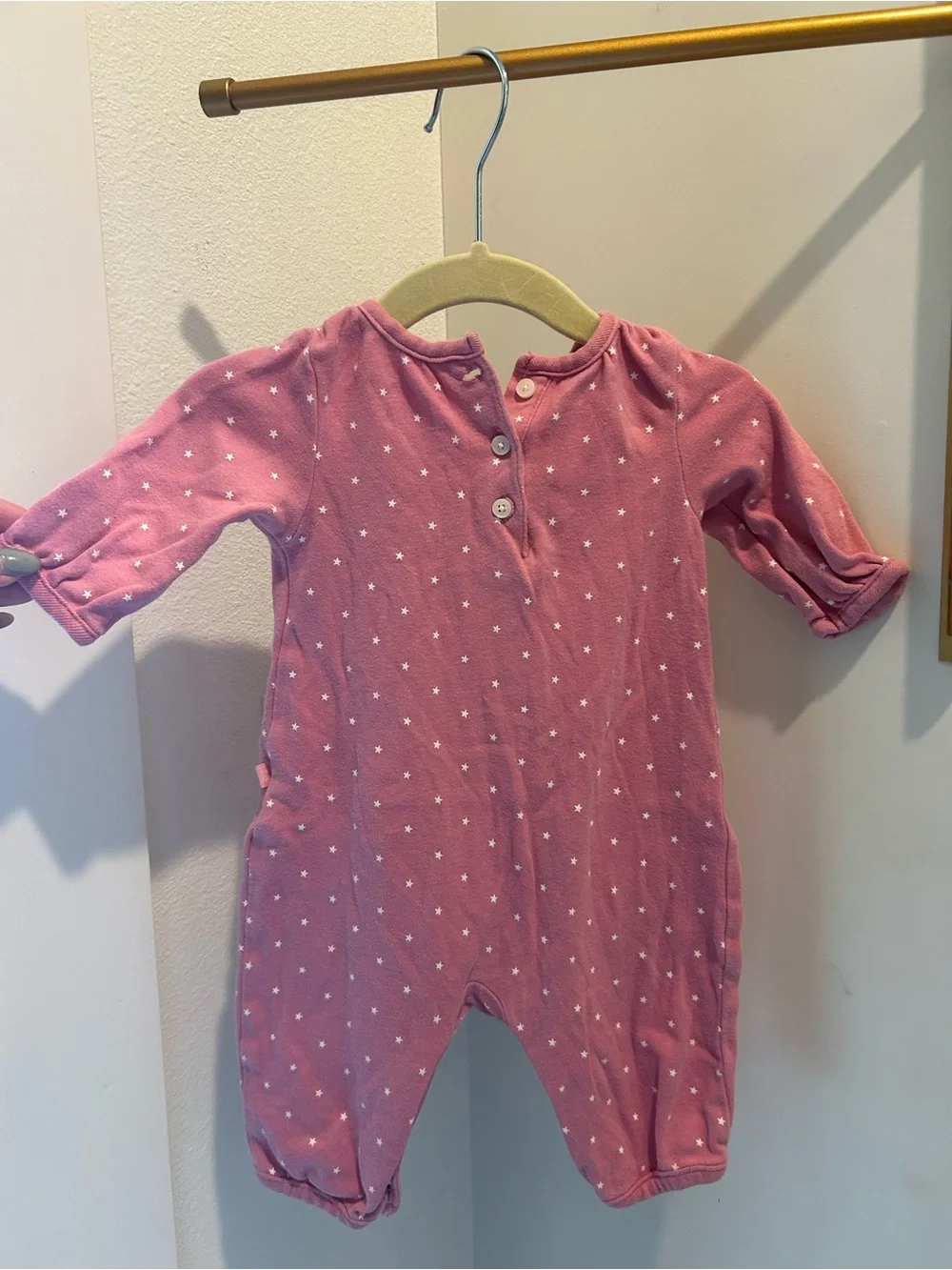 Baby Gap Pink & White Star One-Piece Romper with Bow